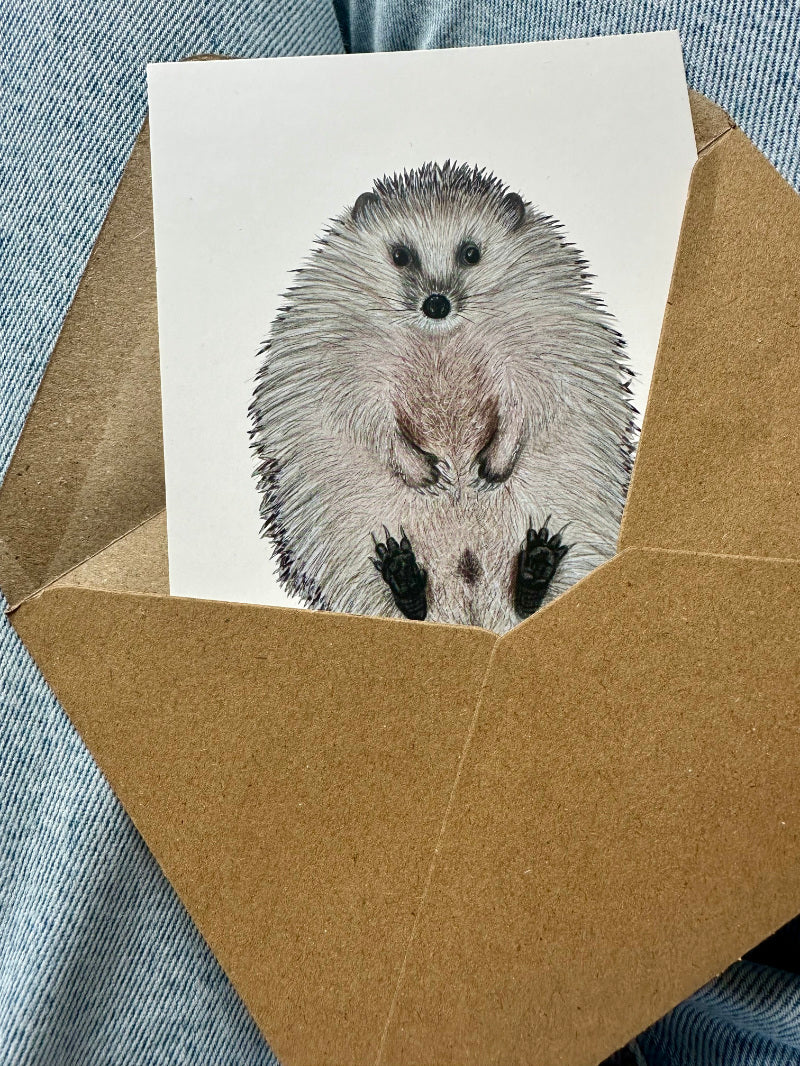 Igel Postkarte – Illustration des niedlichen Igels im A6 Format