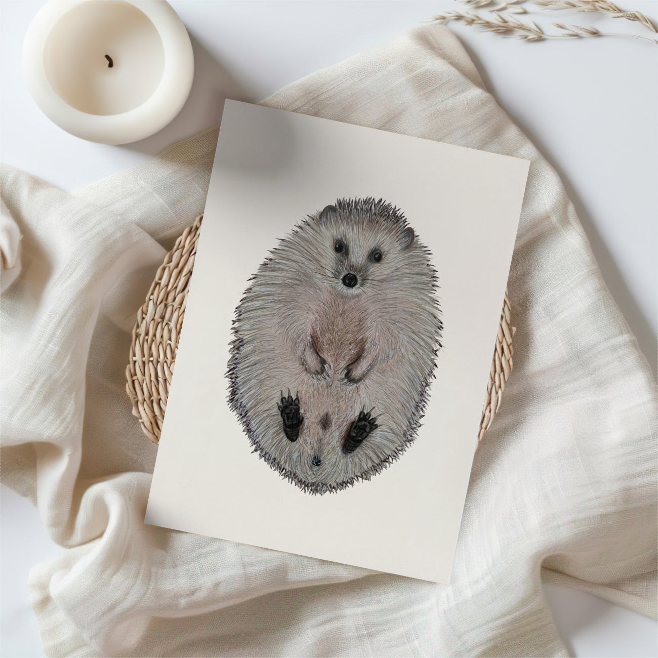 Igel Postkarte – Illustration des niedlichen Igels im A6 Format