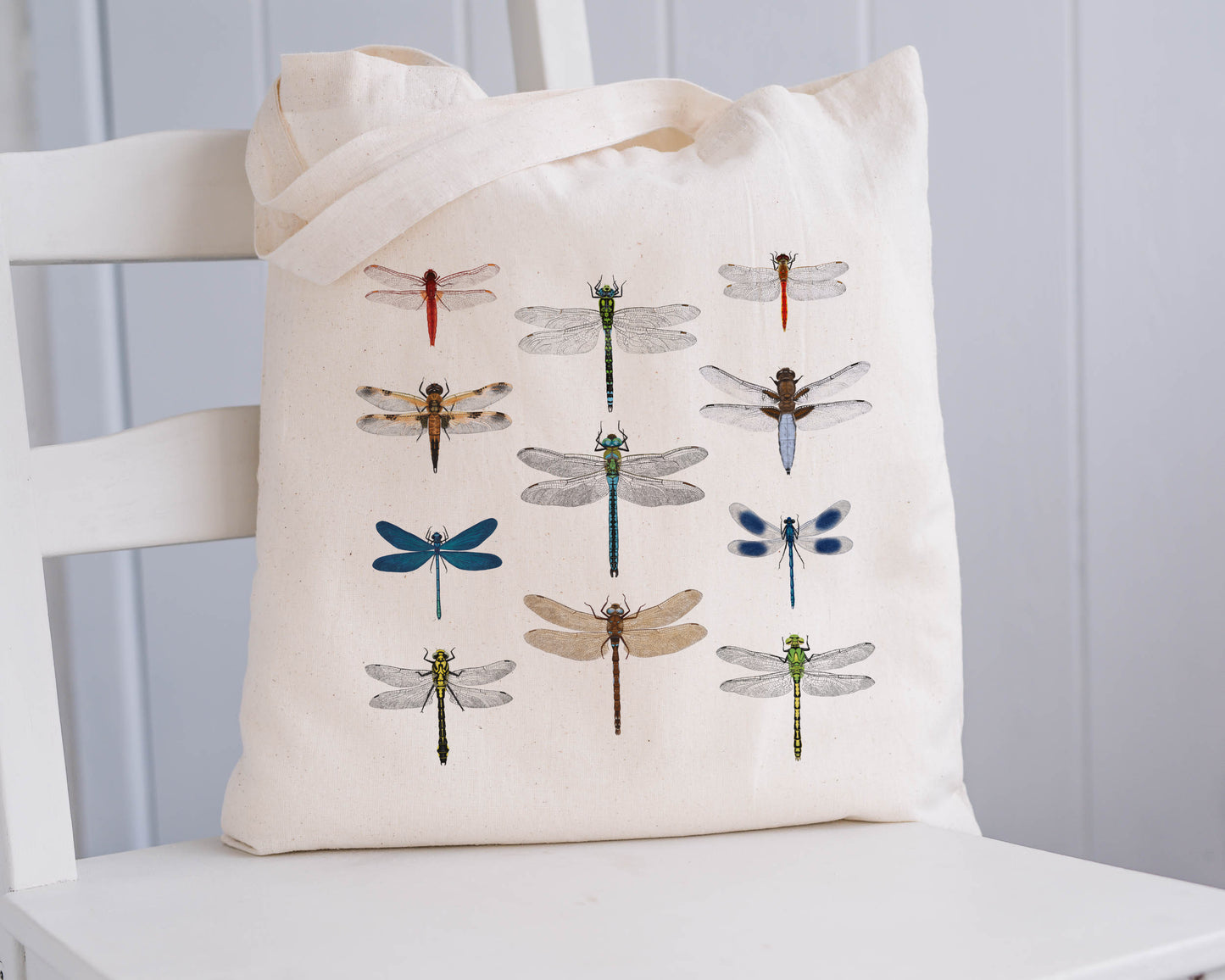 Libellen Stofftasche aus Baumwolle – Nachhaltiges Geschenk für Naturfreunde und Insektenfans