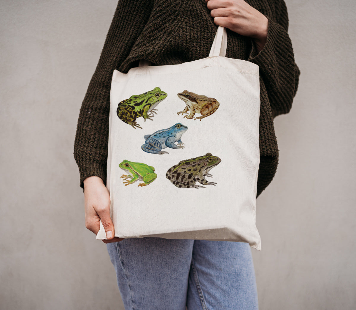 Frosch Tasche – Stoffbeutel aus Baumwolle | Froschgeschenk für Naturfreunde