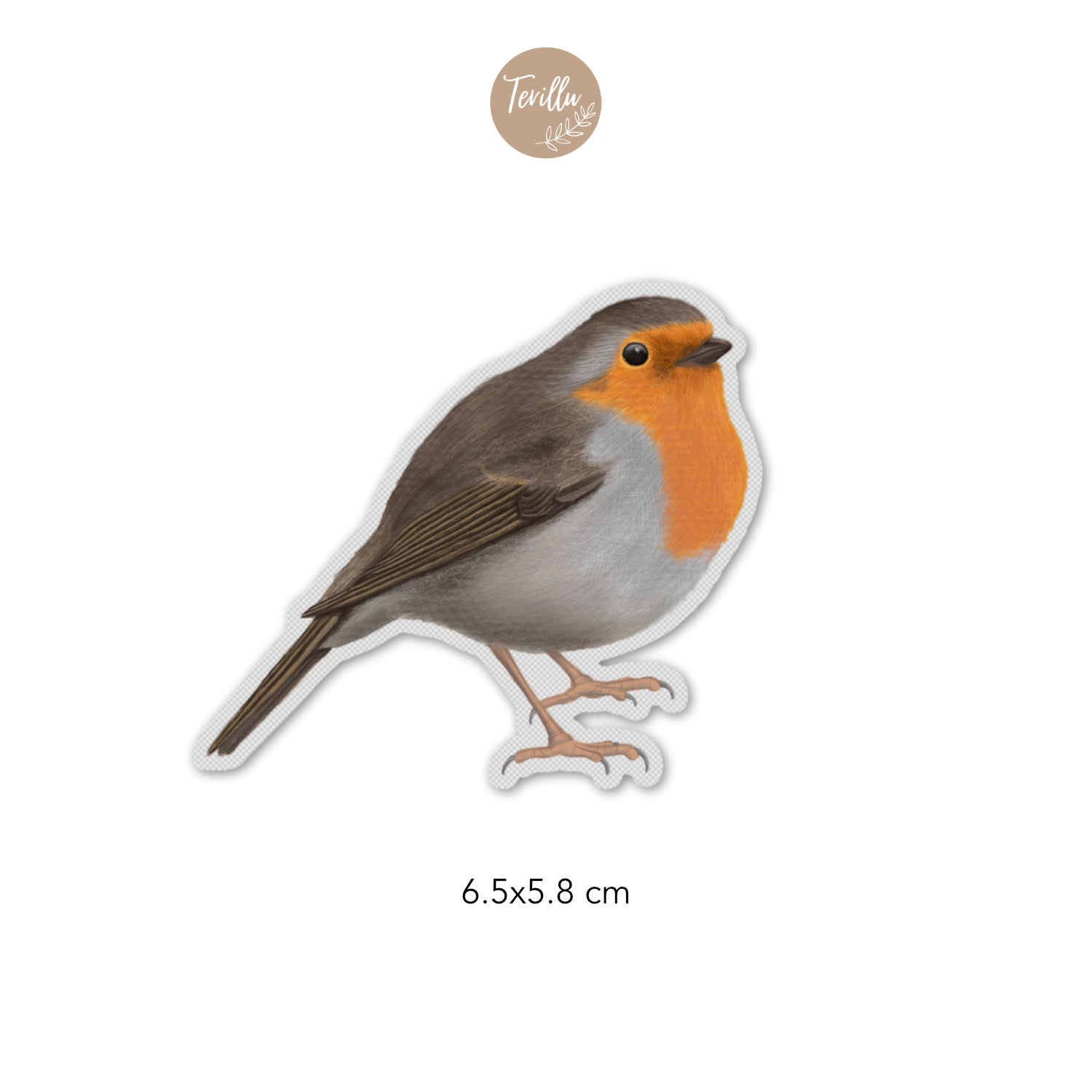 Rotkehlchen Vinyl Sticker 6,5 × 5,8 cm