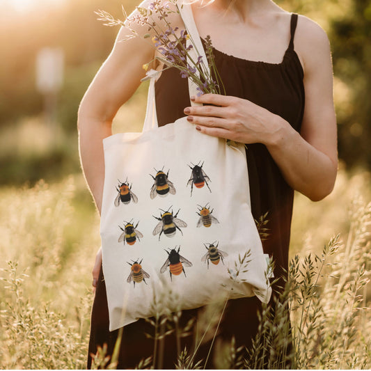 Hummel Stofftasche aus Baumwolle – Nachhaltiges Geschenk für Naturfreunde & Hummelliebhaber
